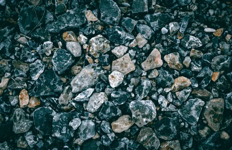 Close-up of gravel aggregate